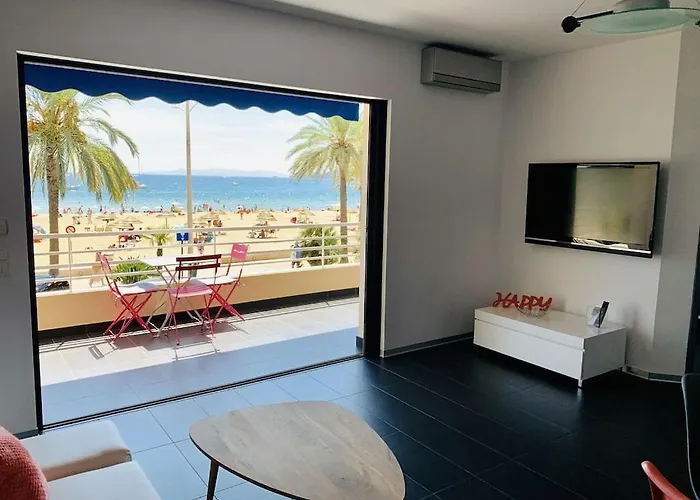 아파트 T2 Front De 2pers 1 Minute De La Plaget2 De 44 M2 Terrasse 16m2 , Vue Panoramique Et En Face De La Cet Refait A Neuf Beneficie D'un Confort Et D Un Equipement Optima Cet Est Ideal Pour 2 Personnes Avec Sa Ch 르 라방두